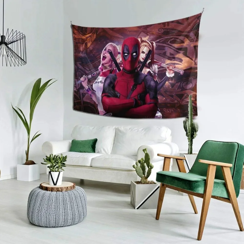 Deadpool x Harley Quinn Crossover Tapestry